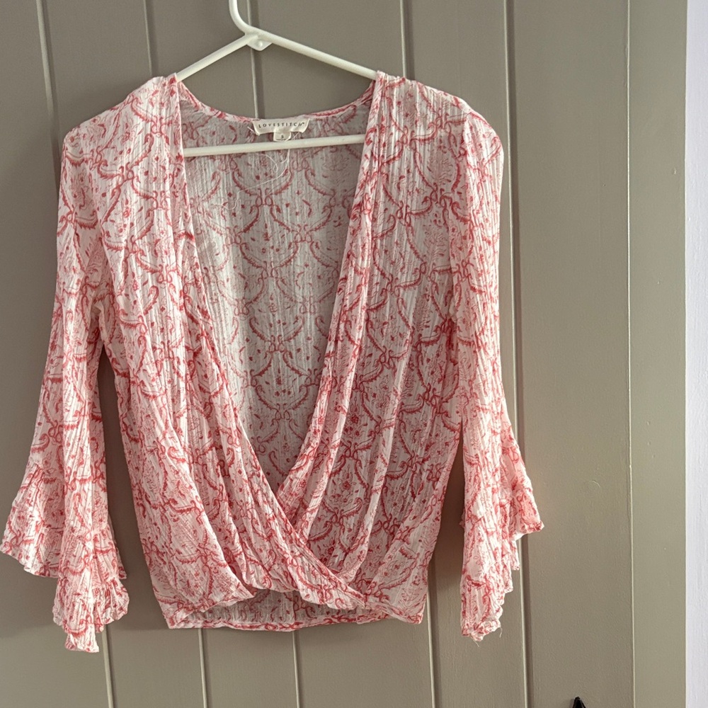 Love Stitch Pink Patterned Blouse